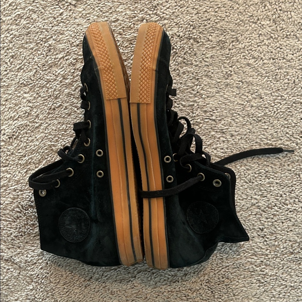 Black suede Converse Chuck taylor gum sole size 12